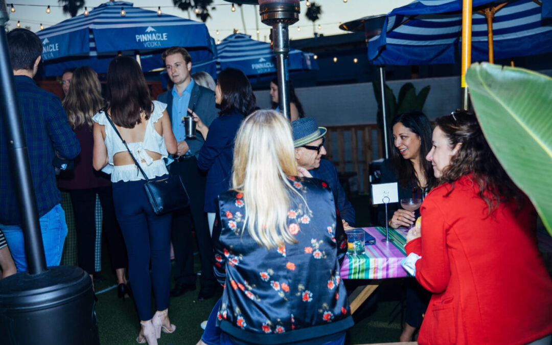 People having a discussion at a table